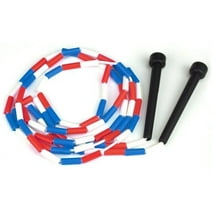 K-Roo Sports 7-foot Jump Rope with Plastic Beaded Segmentation, Red/White/Blue