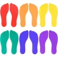 thumbnail image 1 of K-Roo Sports Set of Six Colorful Foot-Shaped Floor Markers - No-Slip Rubber Pairs of Footprints in Mesh Bag for School, Dance, Karate & Activities, 1 of 6