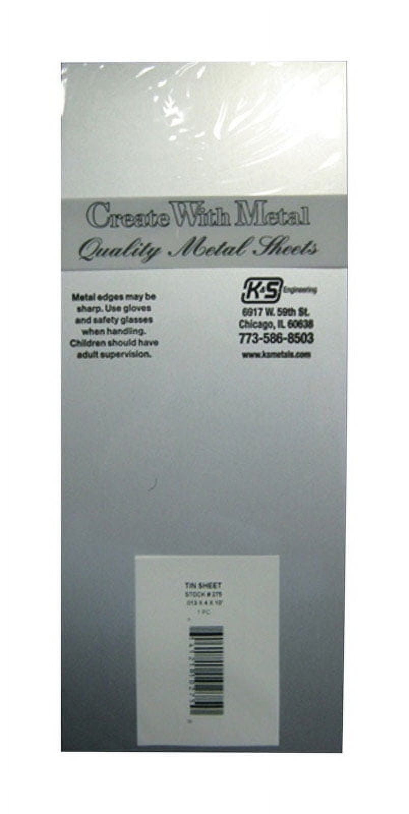 K&S 0.013 in. X 4 in. W X 10 in. L Tin Sheet Metal K&S 0.013 in. X 4 in. W X 10 in. L Tin Sheet Metal