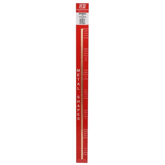 K&S 0.014 in. X 1/8 in. W X 12 in. L Brass Angle