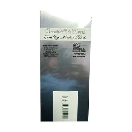 K&S Sheet 4" X 10" 0.018 " T Stainless Steel Bagged