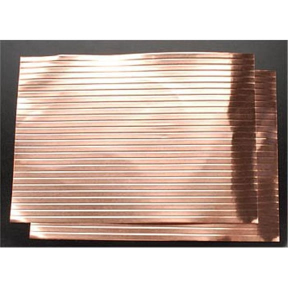 K&S 16144 HO .003" x 5" x 7" .187 Spacing Corrugated Copper Sheet (Pack of 2)
