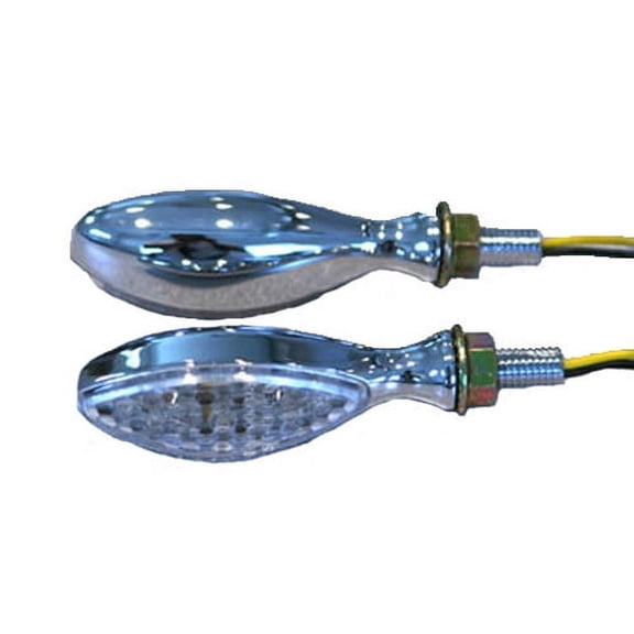 K&S 25-8912 Led Ultra MinI-Marker Lights, Oval, Chrome 15 Leds