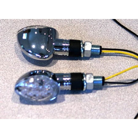 K&S 25-8937 Led Ultra MinI-Marker Lights, Oval, Chrome, Short Stem 15 Led