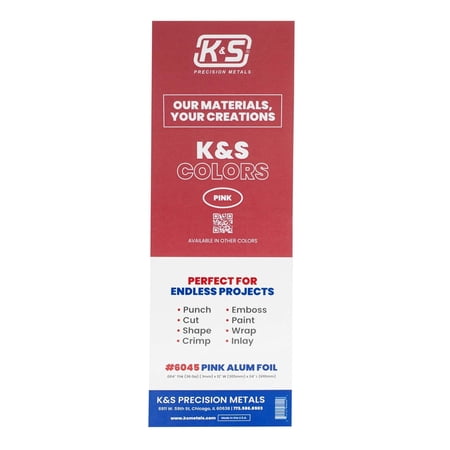 K & S 5039486 0.04 x 12 x 24 in. Pink Aluminum Foil