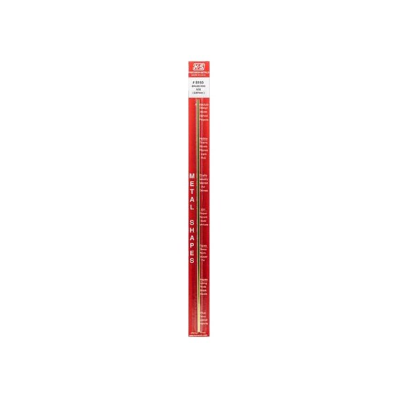 K&S 8165 Decorative Metal Rod, 5/32 in Dia, 12 in L, 260 Brass, 260 Grade