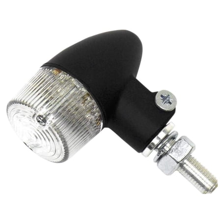 K&S Aluminum Body Marker Lights 36mm Round #2 LED Satin Finish Clear (26-8334BK)