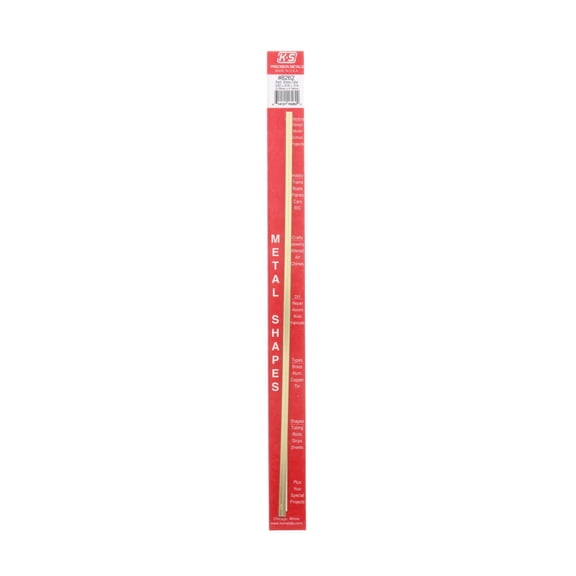 K&S Engineering Brass Metal Tubing, Rectangular, 3/32in x 3/16in x 12in