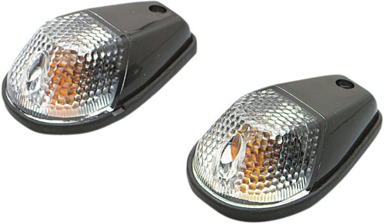 K&S Flush Mount 3.5"x2.25" Marker Lights Single Filament Black/Clear