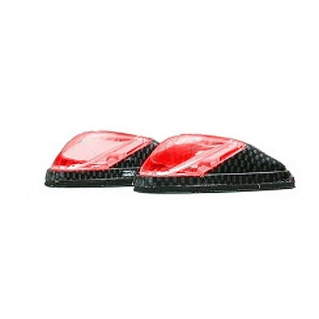K&S LED Flush-Mount Mini Marker LIghts Adhesive Mount Carbon/Red (25-9551)
