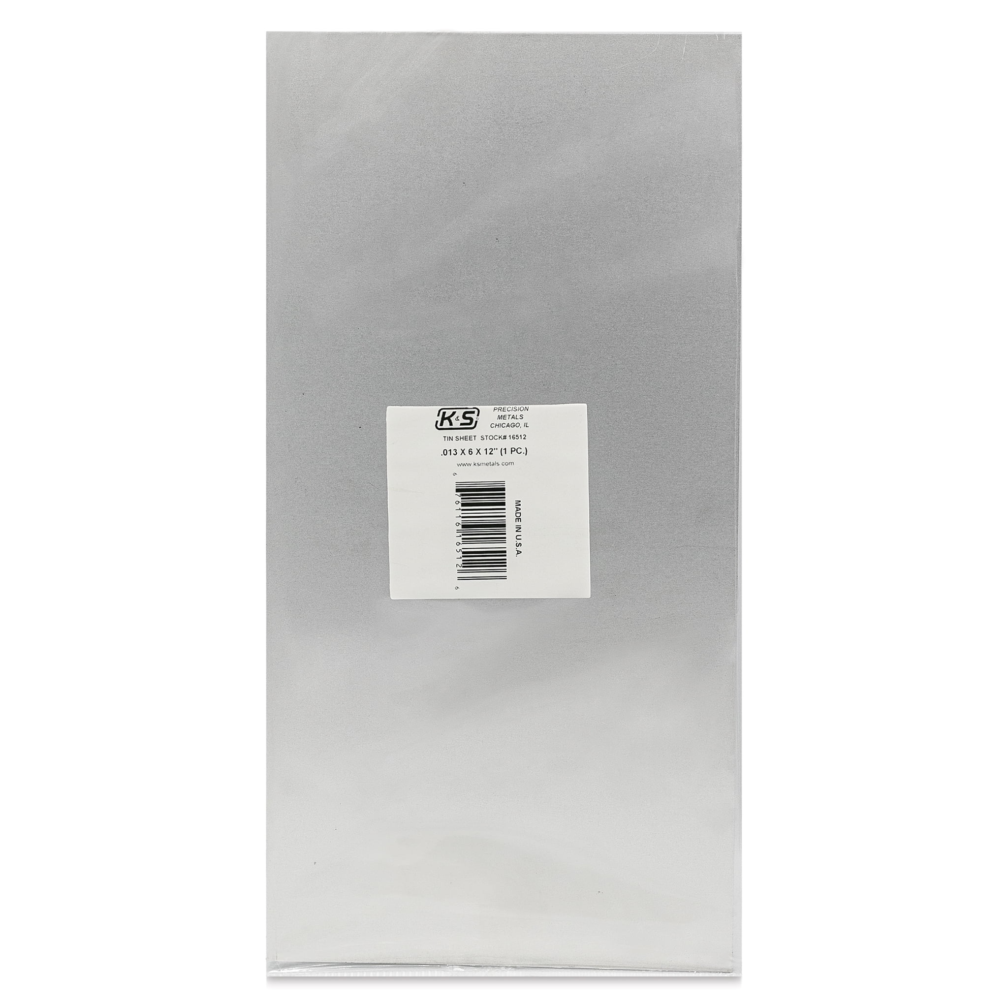 K&S Metal Sheets - Tin, 6" x 12", 0.013" Thick