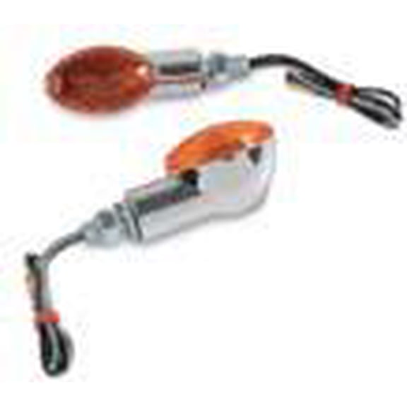 K&S Technologies 25-8355 Ultra-Small fits Mini-Stalk Marker Lights - Chrome with Amber Lens