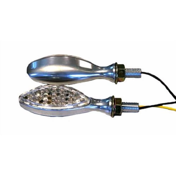 K&S Technologies 25-8913 LED Ultra fits Mini Stalk Marker Lights - Oval Brushed Chrome Body