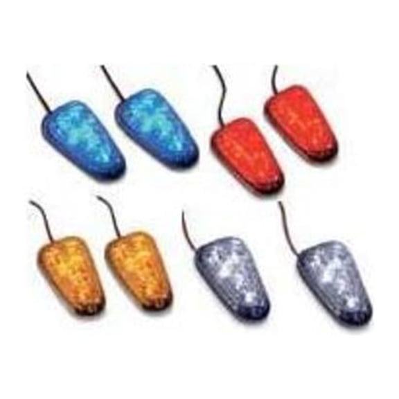K&S Technologies 25-9730 LED fits Mini Triangle Marker Lights - Black/Blue Lens