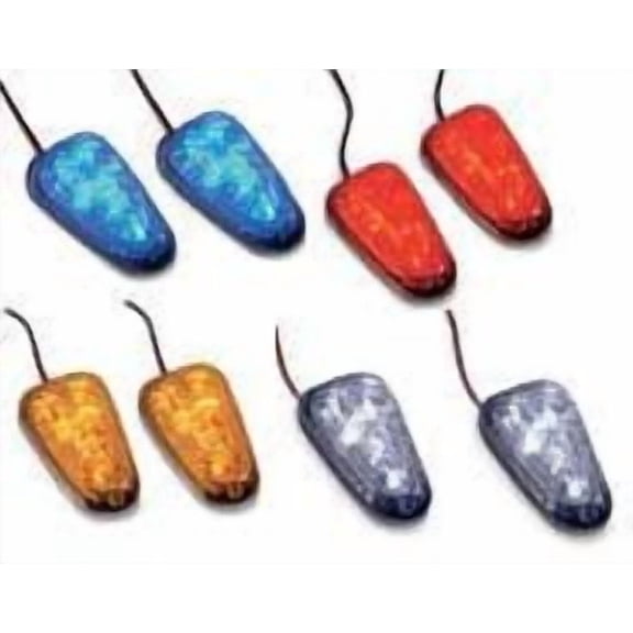 K&S Technologies 25-9730 LED fits Mini Triangle Marker Lights - Black/Blue Lens