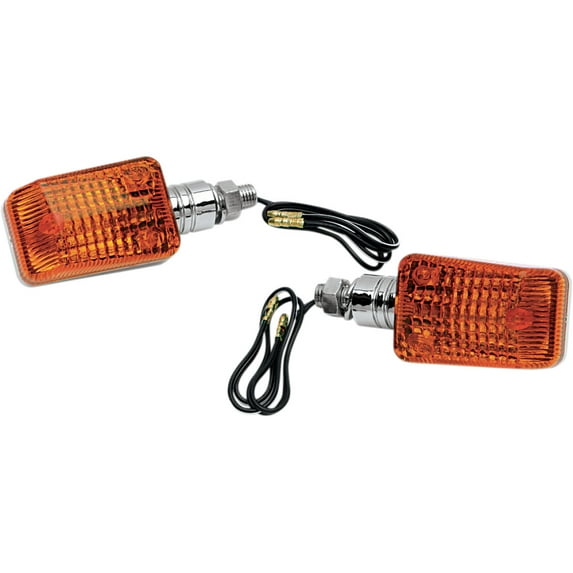 K&S Universal Mini Stalk Chrome Marker Lights w/Amber Lens (25-7502)