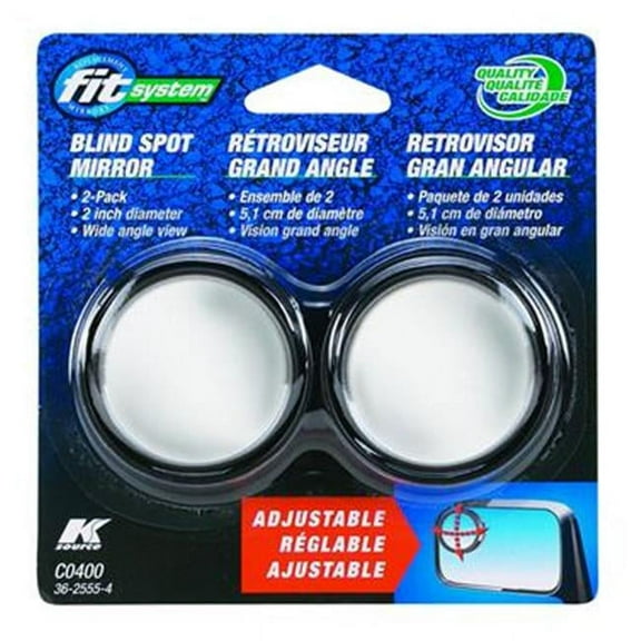 K-SOURCE C0400 2 In. Turn Signal Blind Spot Mirror - Round, Pack - 2