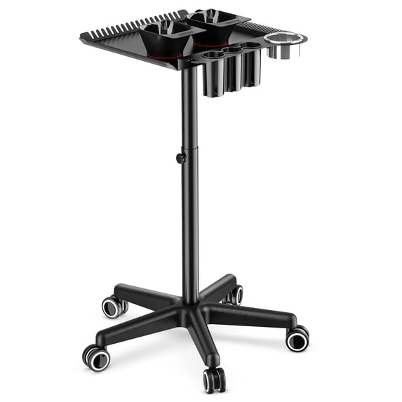 K-Salon Rolling Tray Cart, Height-Adjustable Hair Extension Cart for Hair Stylist with Magnetic Bowls & Large Tray Tool Organizer for Salon Professionals