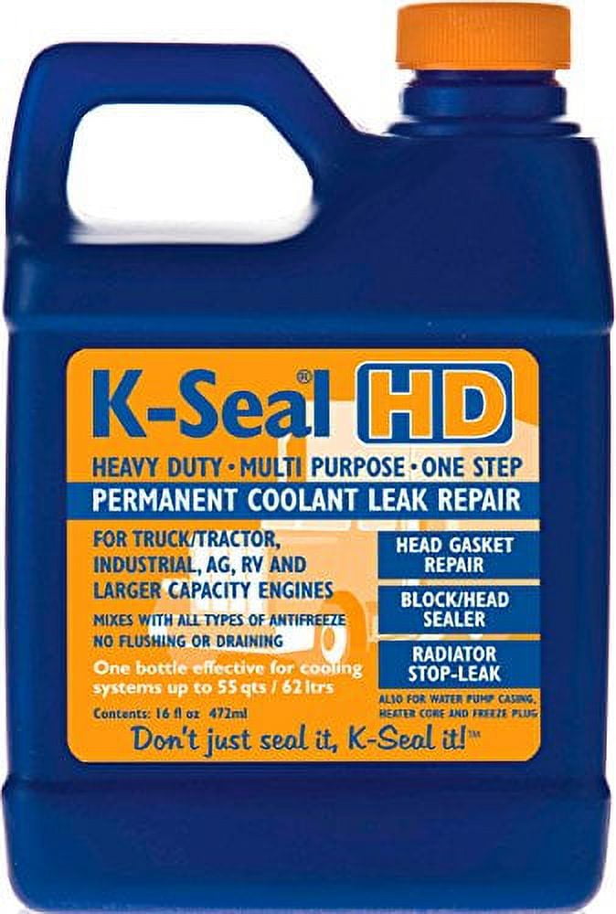 K-Seal Heavy Duty Coolant Leak Sealer 16 fl oz Bottle Treats Large Trucks, RVs, Bus and Tractors