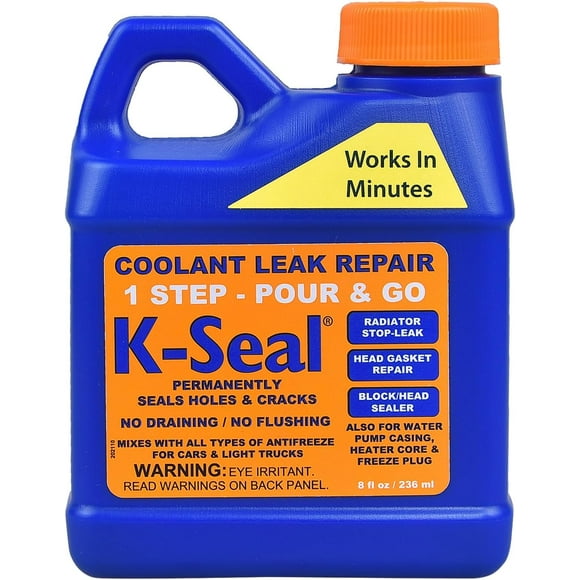 K-Seal ST5501 Multi-Purpose One Step Permanent Coolant Leak Repair, 8oz, Pour and Go, Mixes with All Antifreeze, No Flushing Required