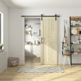 thumbnail image 1 of K Series 30in. x 84in. Knotty Wood Unfinished Sliding Barn Door With Hardware Kit, 1 of 9