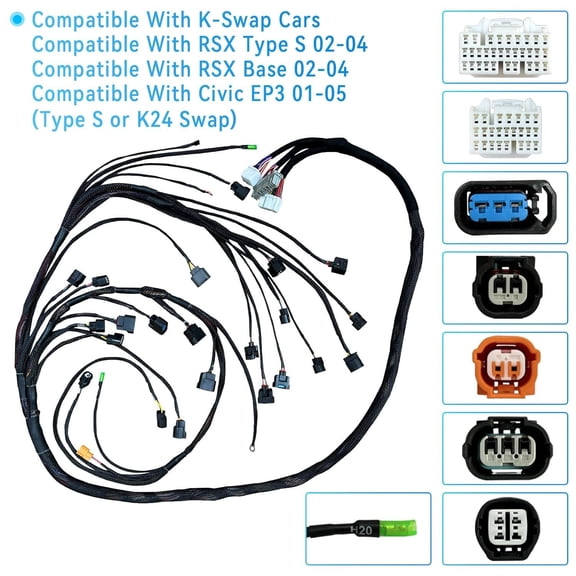 K-Series K20 K24 Tucked Engine Harness For Honda Acura K-Swap Integra CRX EK EG