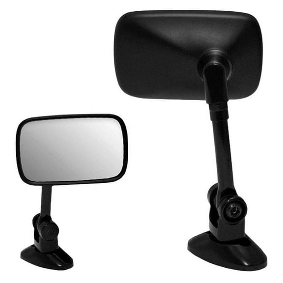 K Source 932053BP - 4-1/8" x 2-1/2" Foldaway Left Side Rectangular Matte Black Mirror