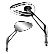 K Source 942050 - 4-1/5 x 2-2/5 Xtreme High-Rise Bar Teardrop Foldaway Left Side Chrome Mirror