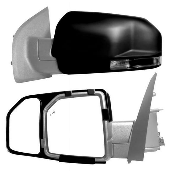 K-Source  Snap & Zap Towing Mirror Extension Set with Storage Bag Black 1 Pair