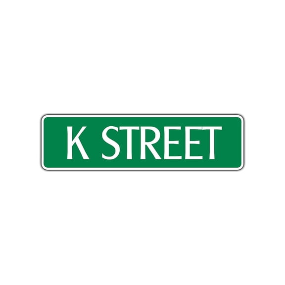 K Street Name Letter Aluminum Metal Novelty Street Sign Wall Decor 4x13.5