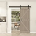 thumbnail image 1 of K Style 42in x 84in Solid Core Interior Sliding Barn Door Oatmeal Finished with 8ft Hardware Track-Easy Assembly Required, 1 of 5