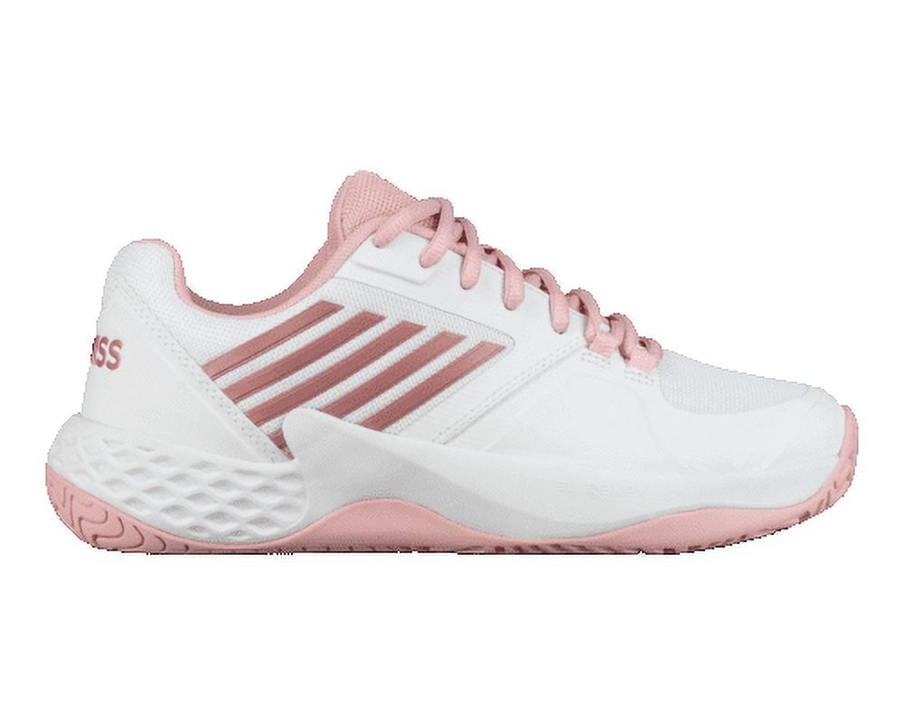 KSwiss Aero Court Womens Tennis Shoe (White/Coral Blush/Metallic Rose