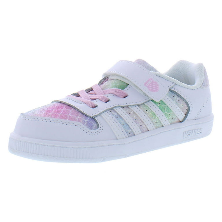 K Swiss Court Palisades Strap Infant Toddler Shoes Size 10 Color White Mermaid Sparkle