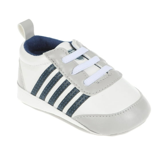 K-Swiss Infant Boys Crib Shoe Soft Bottom Baby Shoes - Sneakers and First Walking Shoes for Babies, Grey, 4