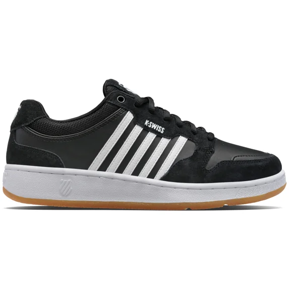 K-Swiss Men City Court Medium Low Top Sneaker Black/White/Gum 06996-031-M Size 11.5 US