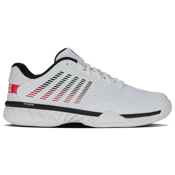 K-Swiss Men's Hypercourt Express 2 Tennis Shoe, White/Black/Mars Red, 10 W