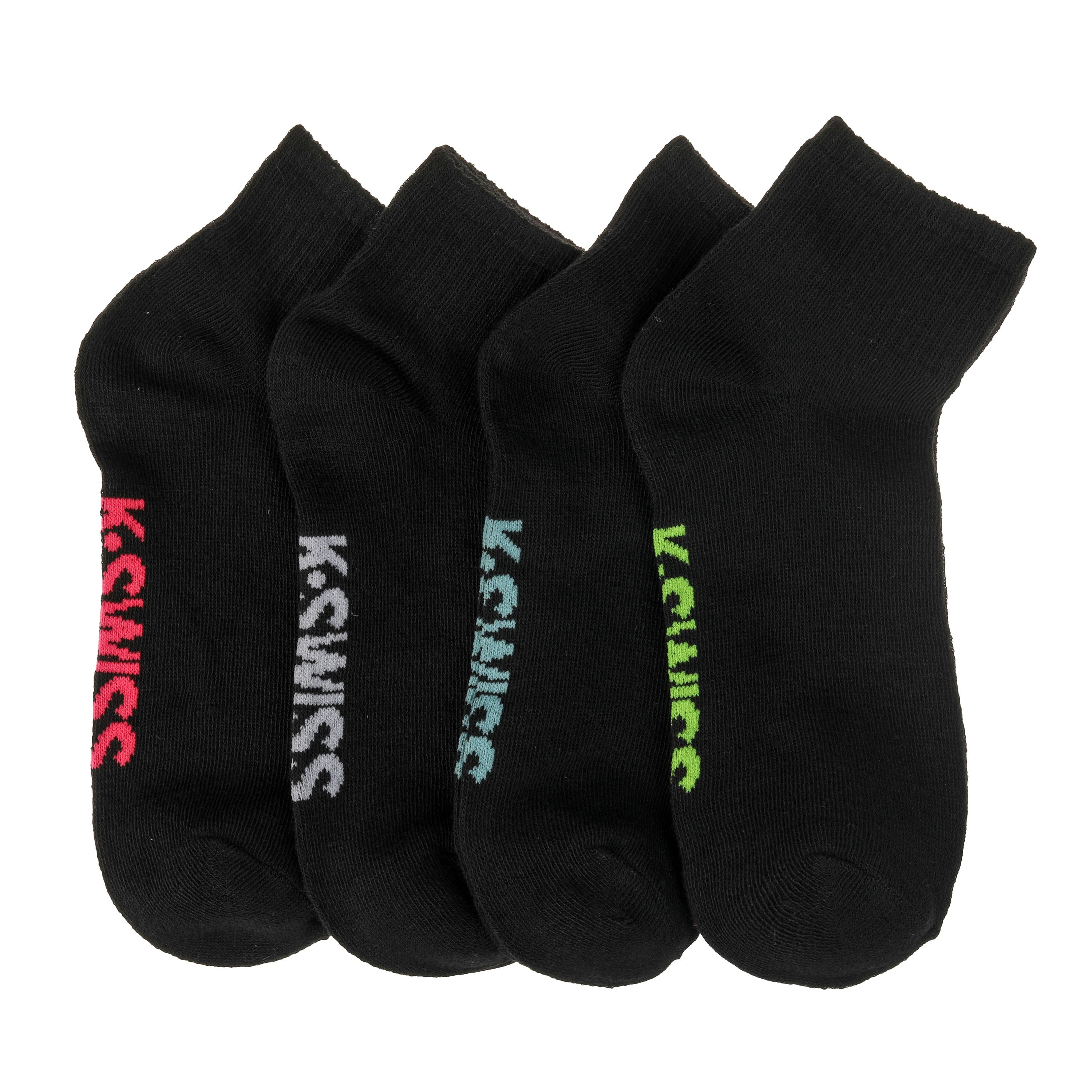 K Swiss Quarter Breathable Athletic Socks for Women 10 Pack Black