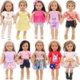 thumbnail image 1 of K.T. Fancy 10 Sets American 18 Inch Doll Clothes and Accessories Include Doll Clothing Dress Swimsuits Fit for 18 inch Dolls (No Doll) Christmas Gift, 1 of 9