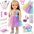 K.T. Fancy 15 Pcs 18 Inch Girl Doll Accessories Clothes Makeup Set