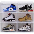 thumbnail image 1 of K.T.Z Magnetic Side Open Transparent Plastic Storage Shoe Box Stackable Foldable Storage Shoe Box Sneaker Storage Box Clear Plastic Shoe Boxes Size:14.2X11X8.7 Inch (D Style Transparent, 6 PCS), 1 of 6