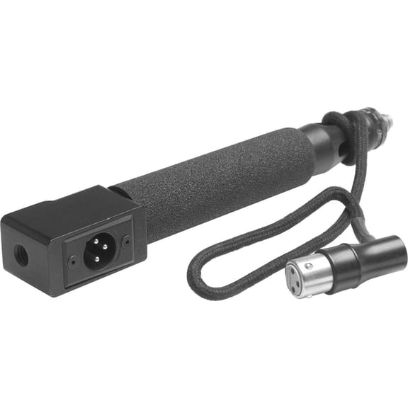 K-Tek 6" Foam Lined Wired Hand Grip with Cloth Covered Cabling, XLR Output Base, Boompole Head and 3/8" Threading