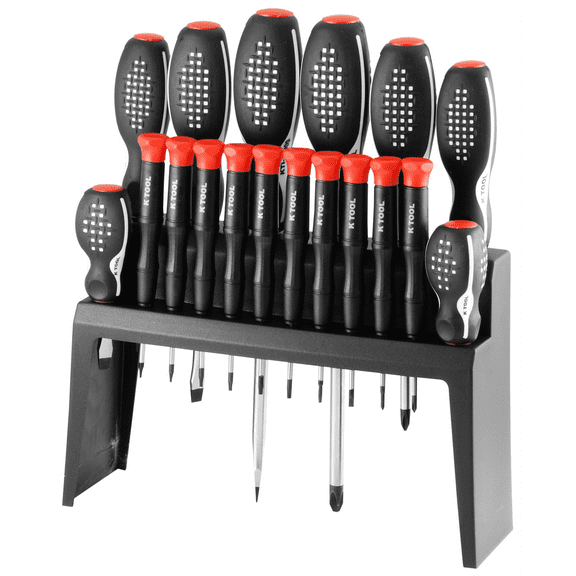 K-Tool 11018 18-pc Screwdriver Set with Vertical Holder