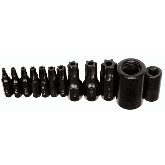 K-Tool 21500 10-pc Tamper Proof Torx Socket Bit Set in Vinyl Holder