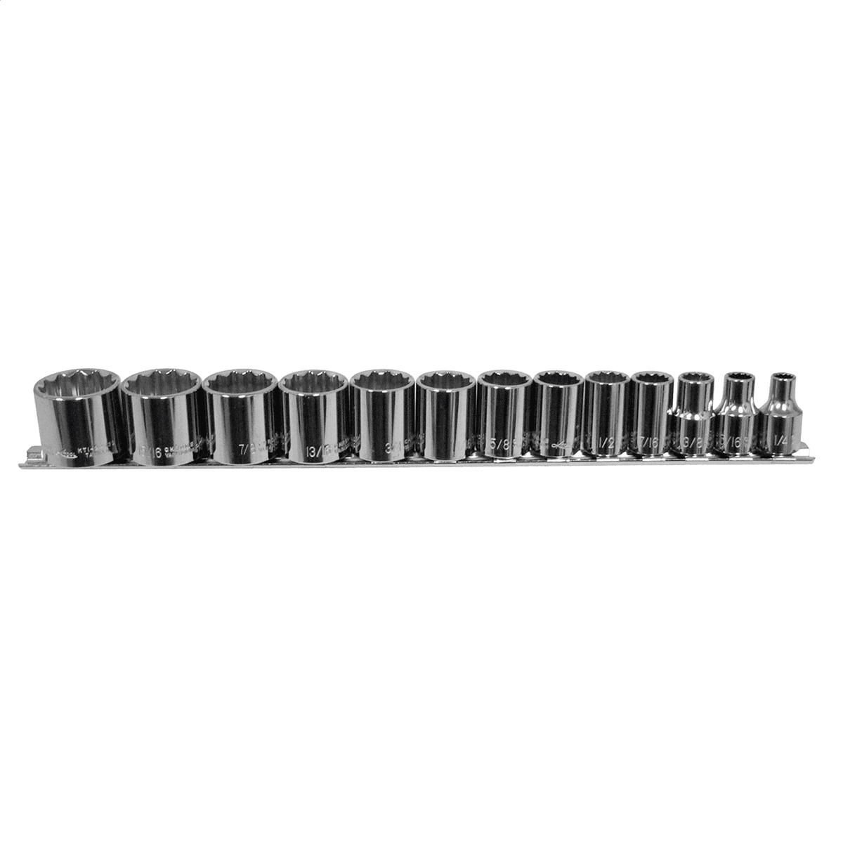 K-Tool 22501 13 Piece 3/8 Drive 12-Point Fractional SAE Shallow Socket Set