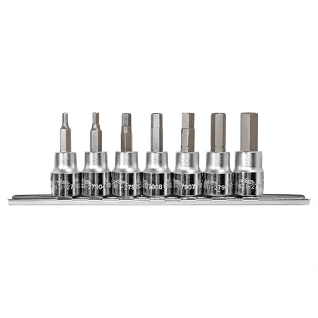K-Tool 27970 7-pc 3/8" Drive Metric Hex Bit Socket Set