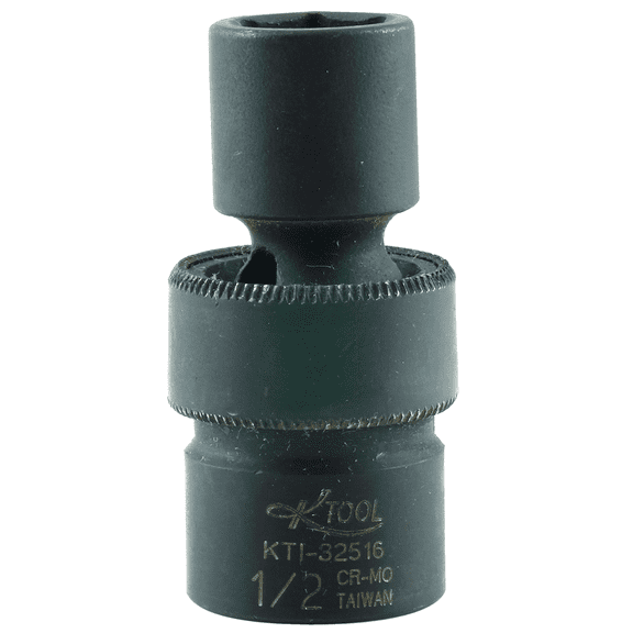K-Tool 32516 1/2 x 3/8" Drive 6pt Fractional SAE Short Impact Flex Socket