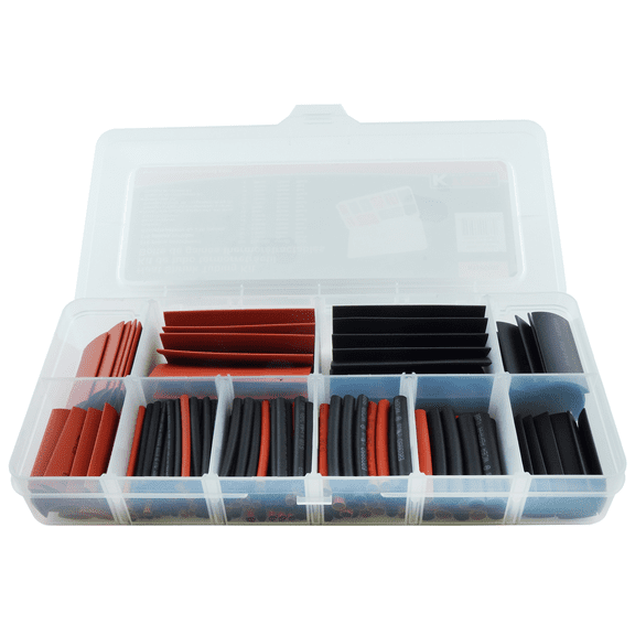 K-Tool 33 216-pc Heat Shrink Tubing Assortment Set, Shrink ratio 2:1
