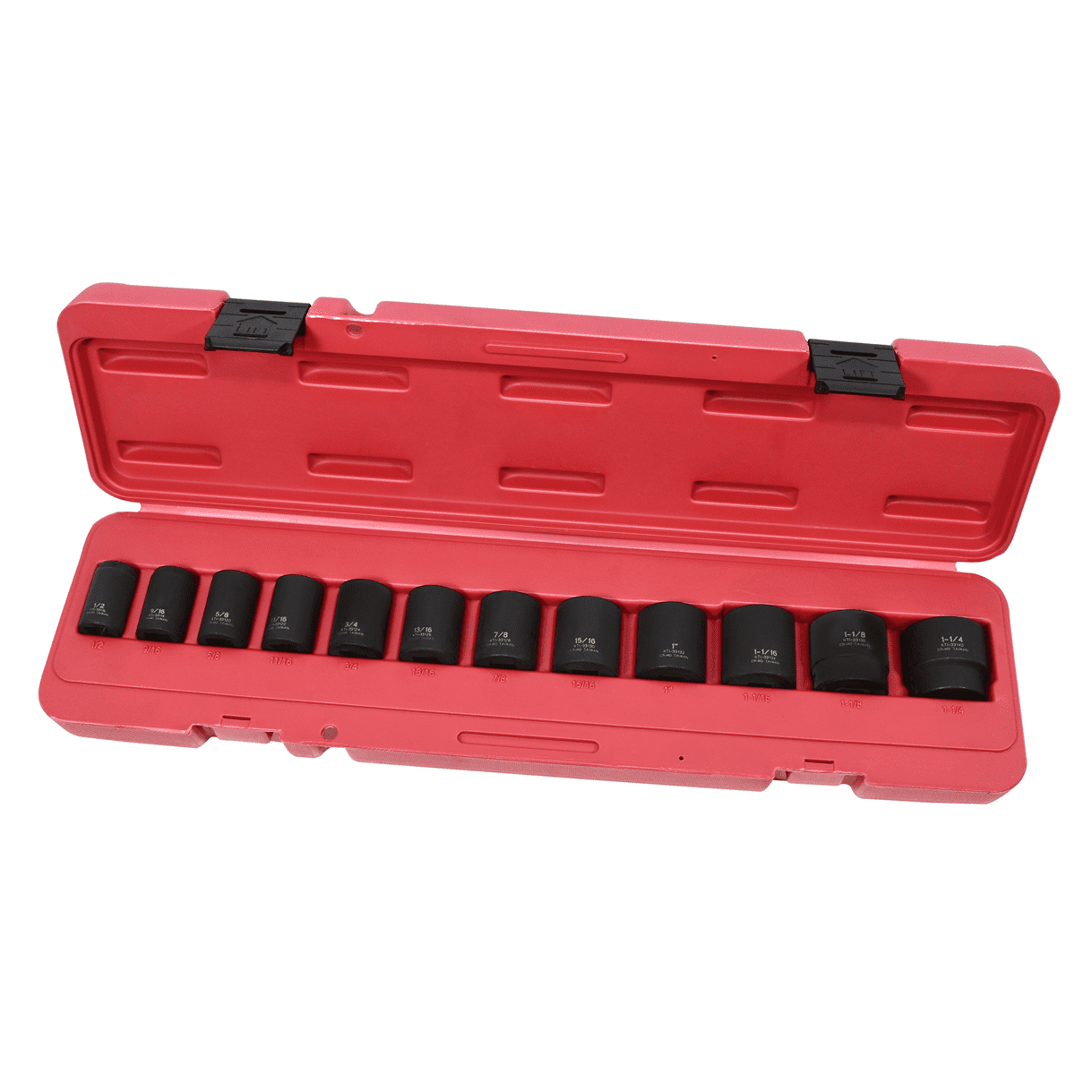 K-Tool 33100 12pc 1/2" Drive Fractional SAE 6pt Standard Impact Socket Set