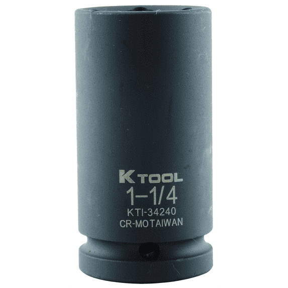 K-Tool 34240 1-1/4 x 3/4" Drive 6pt Fractional SAE Deep Impact Socket