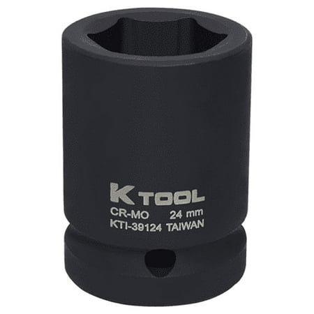 K-Tool 39124 24mm x 3/4" Drive 6pt Metric Standard Impact Socket